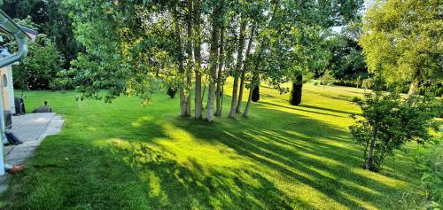 an overhead view of a park with trees and grass at Fewo Traum in Neppermin