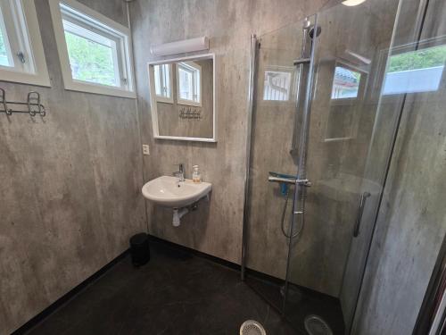 Koupelna v ubytování Vassel gård