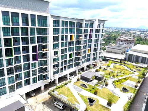 an aerial view of a large white building at Jazz Suite Vivacity Kuching in Kuching