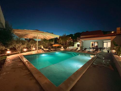 Mediterranean Oasis Seaside Villa with Pool