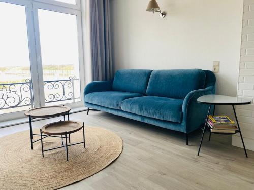Χώρος καθιστικού στο Spacious bright apartment on the seawall in Zeebrugge