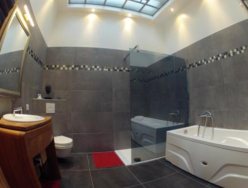Maison Colladon في بورج: حمام مع حوض ومرحاض ومغسلة