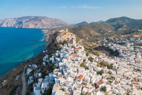 an aerial view of the village of positano on the amalfi coast at Azure Horizon Skyros in Skiros