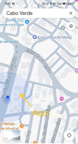 a close up of a map of a city at Rosesplace Mindelo in Mindelo