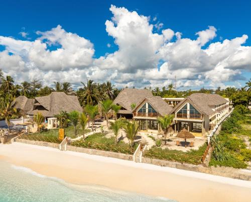 an aerial view of a house on the beach at Clove Island Essence & Spa Boutique in Matemwe