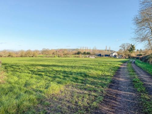 a dirt road in the middle of a field at Langston Farm Chalet in Shillingstone