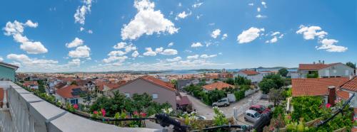 a view of a town from a balcony at Apartments Katarine Zrinske in Vodice