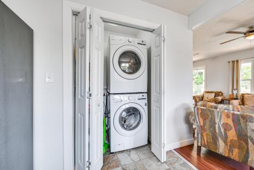 a laundry room with a washer and dryer at 11 Mi to Lake Rural Family Getaway with Fire Pit! in Somerset