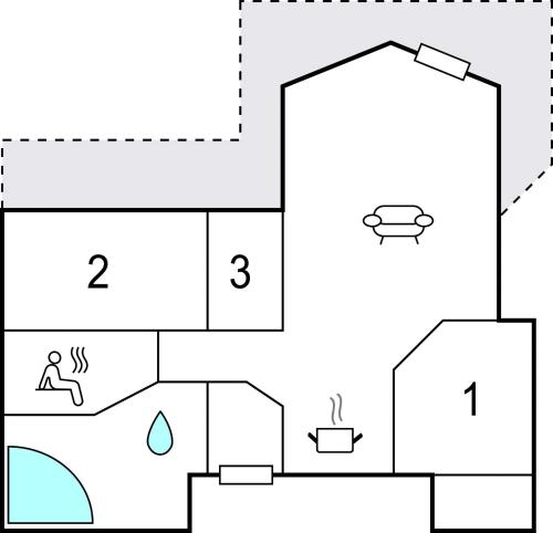 Nice Home In Fjerritslev With Saunaの見取り図または間取り図