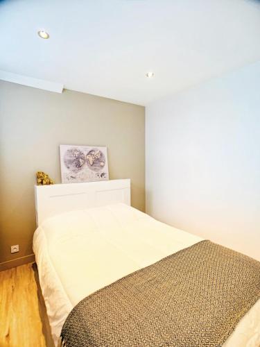 une chambre avec un lit dans une pièce dans l'établissement Superb Apartment with Parking Amboise 1, à Vannes