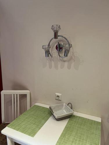 a white table with a tray on top of it at Apartment Graz Eggenberg Top 5 in Graz