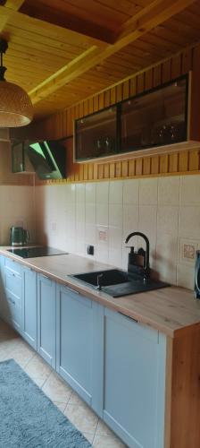 a kitchen with a sink and a counter at Mazurski oddech in Zgon