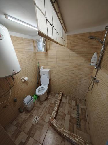 une salle de bain en construction avec des toilettes dans l'établissement La Tataia Zahei, à Drăguş