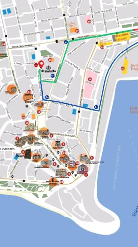 a map of the city of berlin with taxis at Old Town Villa in Durrës