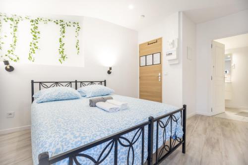 Katil atau katil-katil dalam bilik di Charming Cosy Studio in Beziers town centre