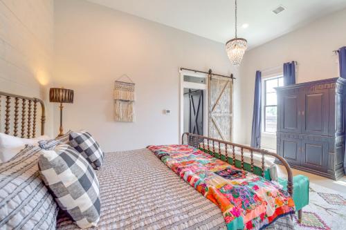 a bedroom with a bed and a window at Walk to Lake Home with Community Perks in Canadian! in Canadian
