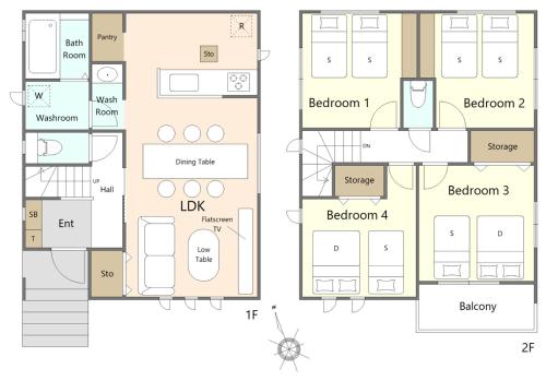 a schematic diagram of aominium floor plan at Resort Villa YOFUKE in Yofuke