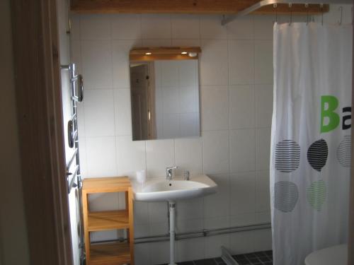 Koupelna v ubytování Gårdsboende