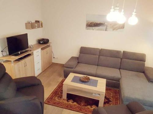 TV a/nebo společenská místnost v ubytování Ferienhaus Reckers