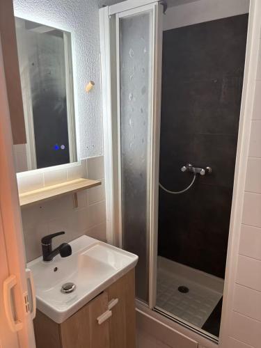 Salle de bains dans l'établissement Appart proche du lac et plages