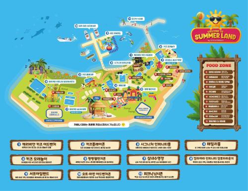 a map of the island of singapore with attractions at Yeosu Calacatta Hotel & Resort in Yeosu