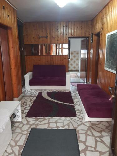 a living room with a couch and a rug at Vila Nina 