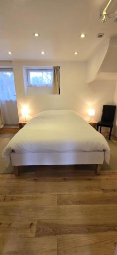 Ένα ή περισσότερα κρεβάτια σε δωμάτιο στο Chambre indépendante grand confort avec parking privé clos en centre ville