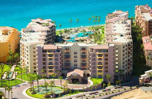 an aerial view of a resort with the ocean at Unwind in Style Villa La Estancia Cabo in Cabo San Lucas