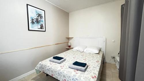 Ένα ή περισσότερα κρεβάτια σε δωμάτιο στο Appartement 1 chambre avec terrasse