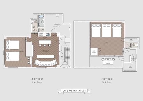 a floor plan of a house at LIVE HEART House in Nara