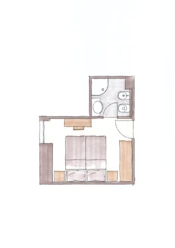 a drawing of a floor plan of a house at La Genzianella Bormio in Bormio