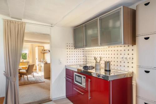 Η κουζίνα ή μικρή κουζίνα στο Ferienhaus Prinzessinengarten