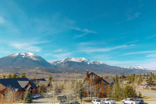 a mountain with snow capped mountains in the distance at Dillon Commons Studio in Dillon