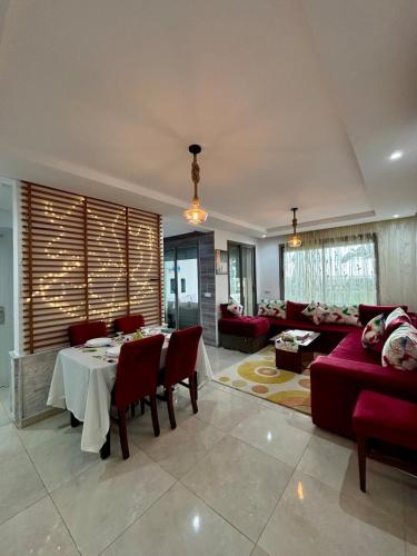 Zona de estar de Appartement vue sur mer Sidi Bouzid
