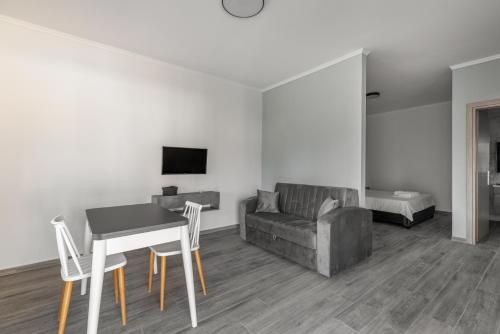 a living room with a table and a couch at Carolina Apartment's in Zilotí