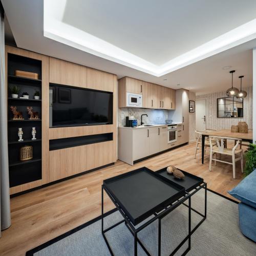 Кухня или мини-кухня в Apartamentos Turísticos de Soria 36 Collado

