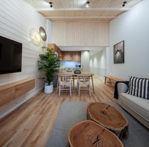 Гостиная зона в Apartamentos Turísticos de Soria 36 Collado