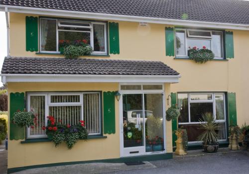 a green and white house with a window at Danabel B&B in Kinsale