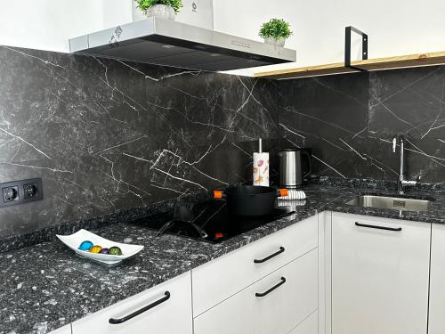 Kuchyň nebo kuchyňský kout v ubytování Apartamentos Alimarc Urban