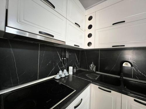 Η κουζίνα ή μικρή κουζίνα στο Blerta Apartment Durres Plazh