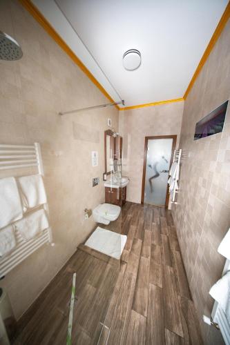 a bathroom with a toilet and a sink at Nobilis Boutique Foisor in Bucharest