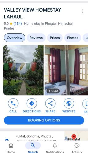 a screenshot of a cell phone with different pictures of a room at Valley View Homestay Lahaul in Gondla