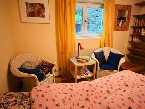 Χώρος καθιστικού στο Bed and Breakfast Bavaria München