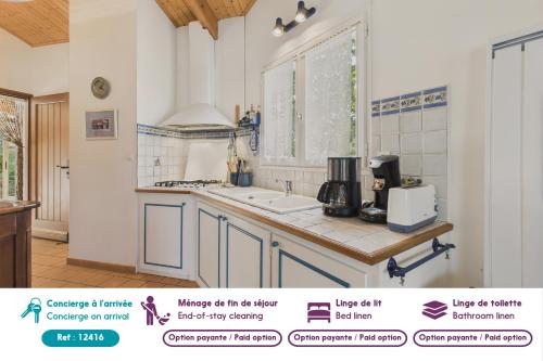 Køkken eller tekøkken på Maison proche de la mer avec jardin pour 4