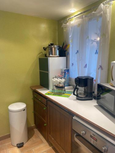 - une cuisine avec un comptoir et un évier dans l'établissement Neptune I6 Hardelot, à Neufchâtel-Hardelot