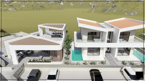a rendering of a villa with a house at Haven Luxury Living in Chaïdeftón