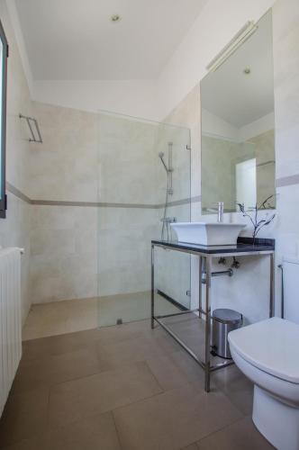 a bathroom with a sink and a toilet at Son Paparra in Montuiri