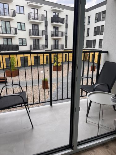 Balkon lub taras w obiekcie Apartament Sukces