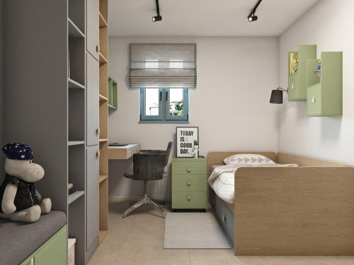 Postel nebo postele na pokoji v ubytování Villa Glysidia Sunset with swimming pool & BBQ