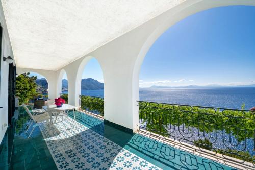 a villa with a view of the ocean at Hotel Belvedere in Conca dei Marini